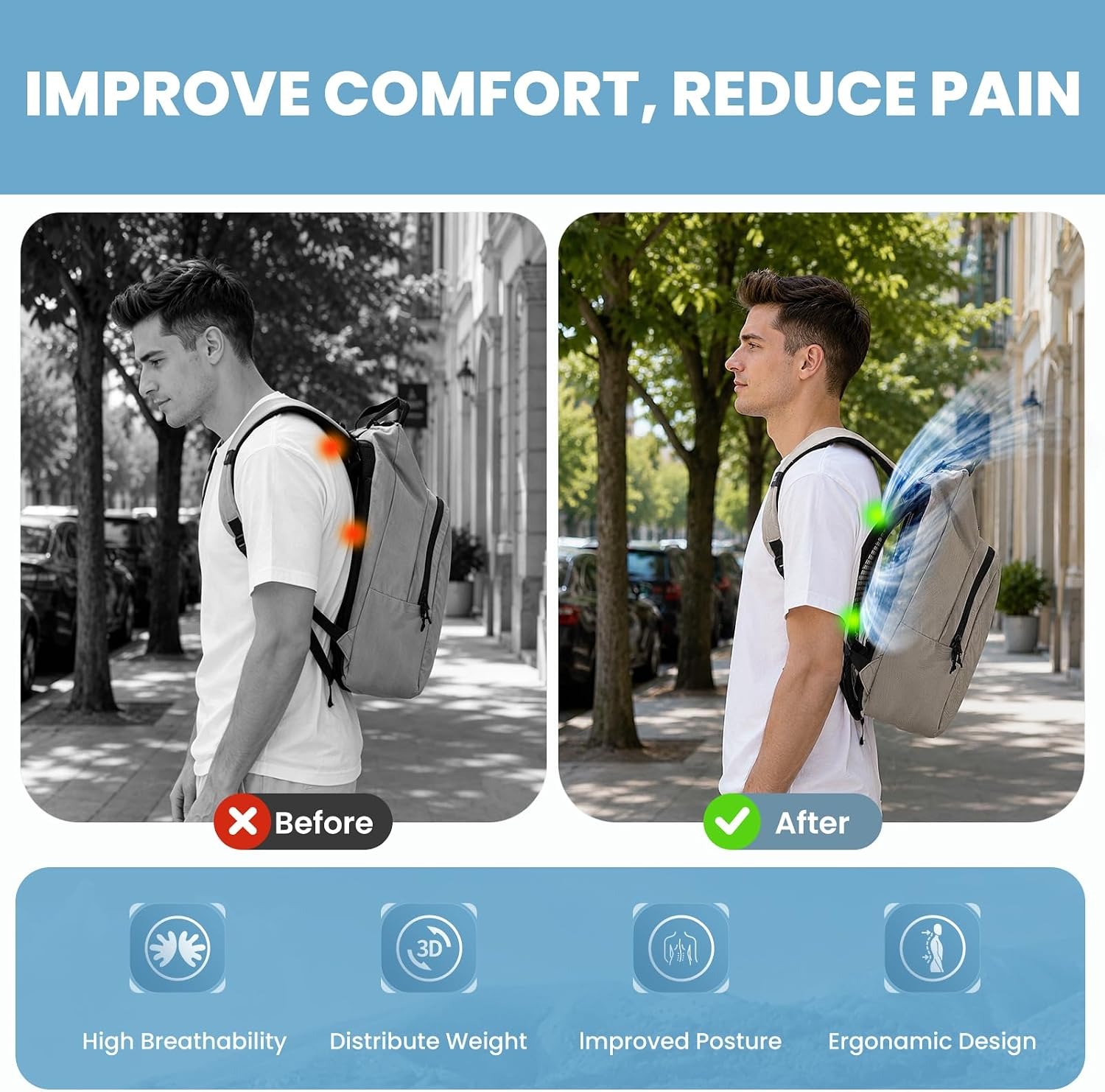 Легкий вентилируемый рюкзак с  – обзор и цена Cycling Commute Backpack